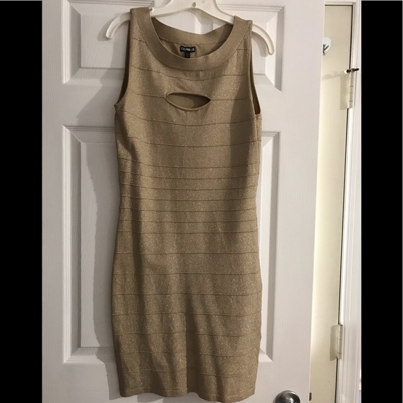 Express gold metallic dress - Picture 1 of 5